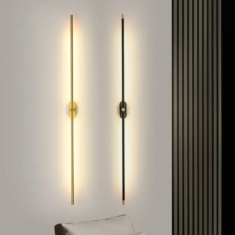 Modern black & gold led strip wall lamp for bedroom minimalist sconce