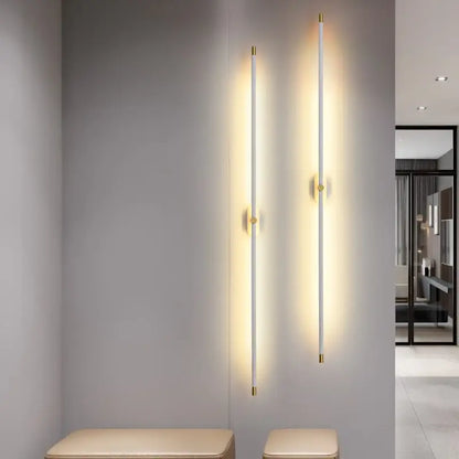 Modern black & gold led strip wall lamp for bedroom minimalist sconce