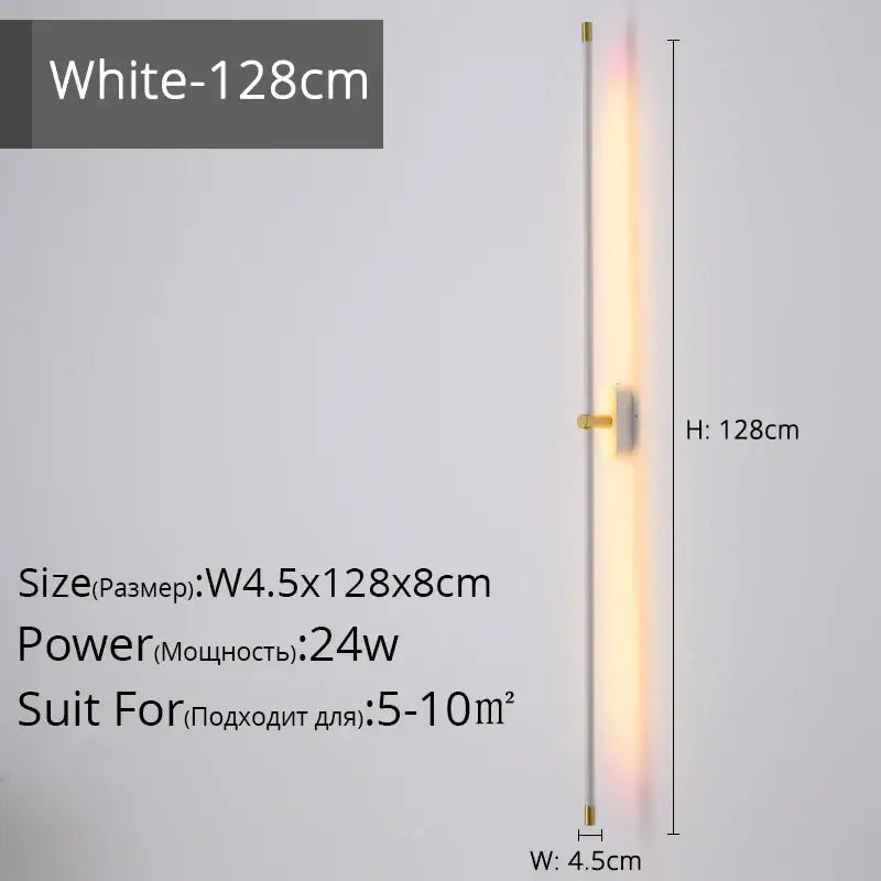Modern black & gold led strip wall lamp for bedroom minimalist sconce