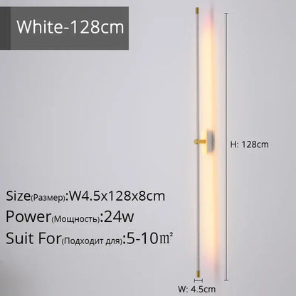 Modern black & gold led strip wall lamp for bedroom minimalist sconce