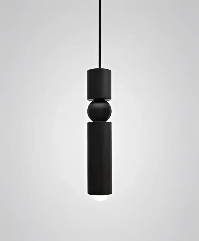 Modern black gold led tube pendant lamp kitchen hanging light