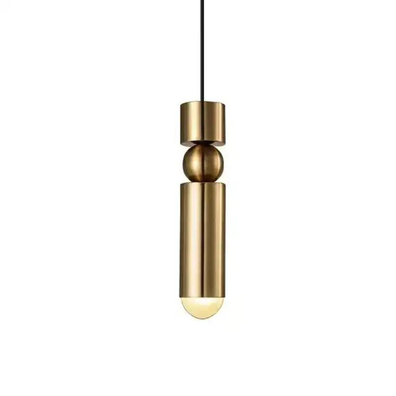 Modern black gold led tube pendant lamp kitchen hanging light