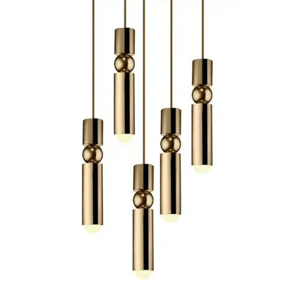 Modern black gold led tube pendant lamp kitchen hanging light