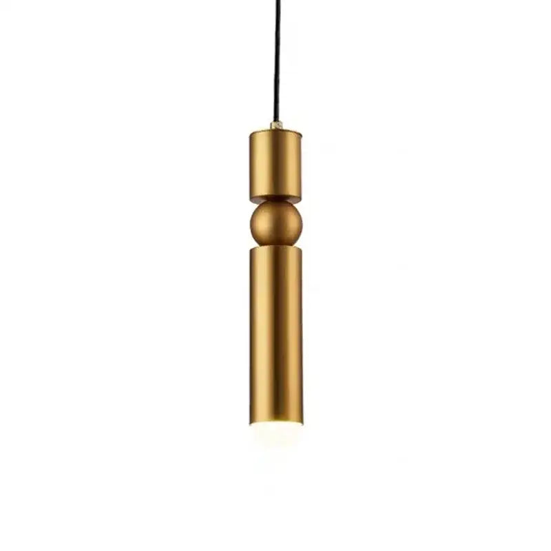 Modern black gold led tube pendant lamp kitchen hanging light