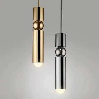 Modern black gold led tube pendant lamp kitchen hanging light