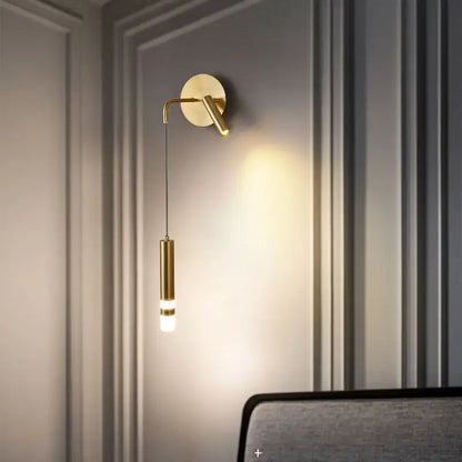 Modern black & gold led wall lamp bedroom adjustable reading light