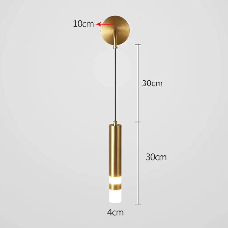 Modern black & gold led wall lamp bedroom adjustable reading light