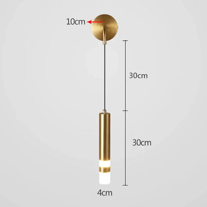 Modern black & gold led wall lamp bedroom adjustable reading light