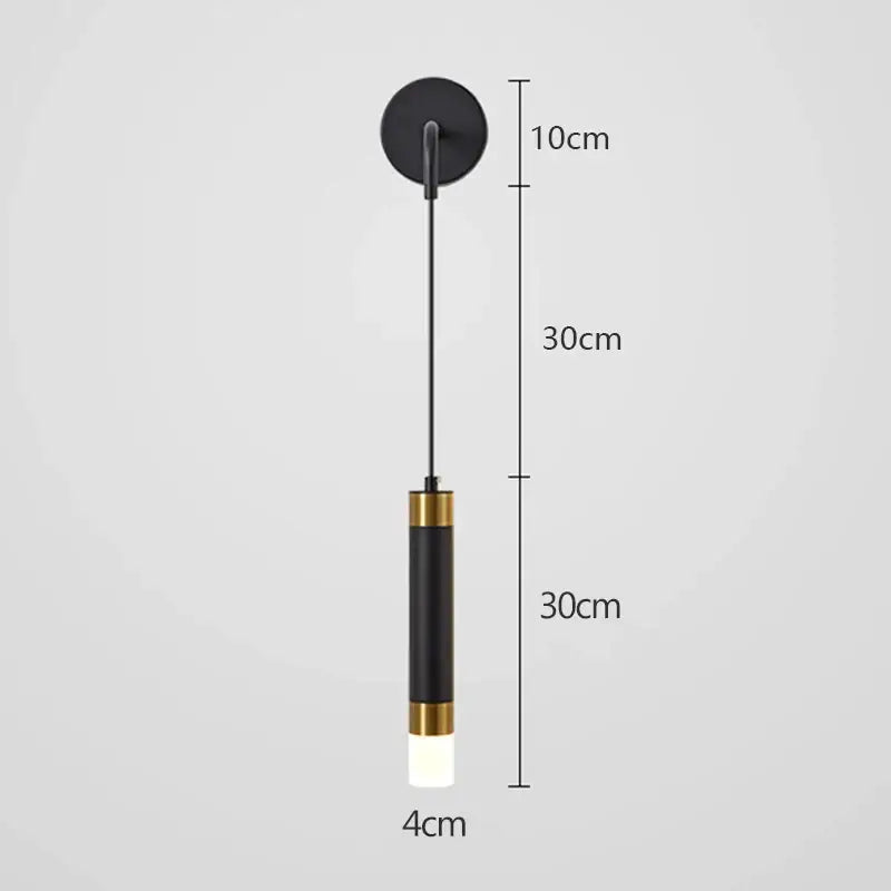 Modern black & gold led wall lamp bedroom adjustable reading light