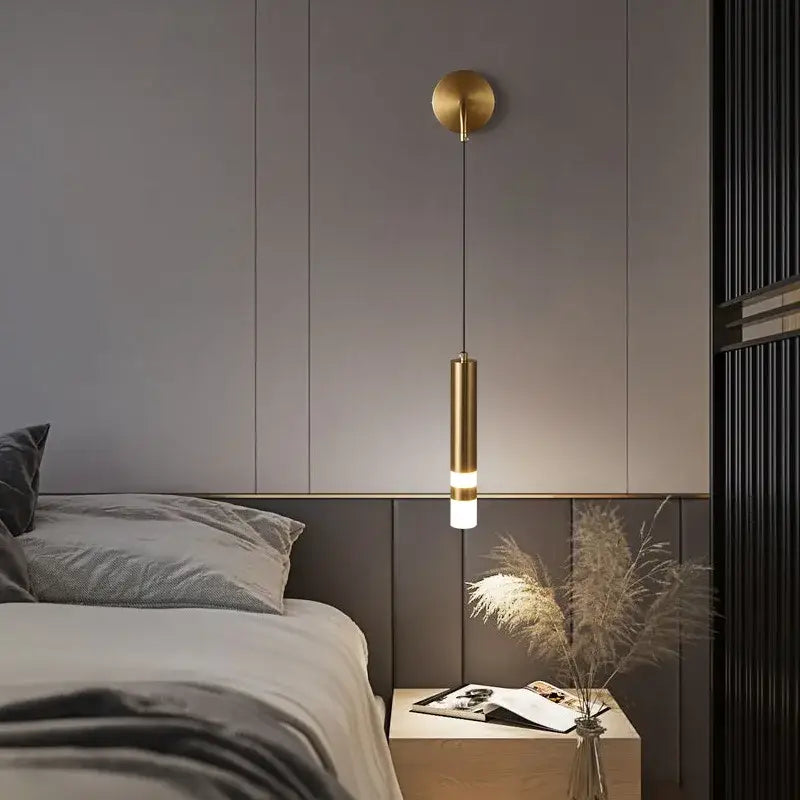 Modern black & gold led wall lamp bedroom adjustable reading light