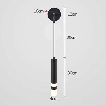 Modern black & gold led wall lamp bedroom adjustable reading light