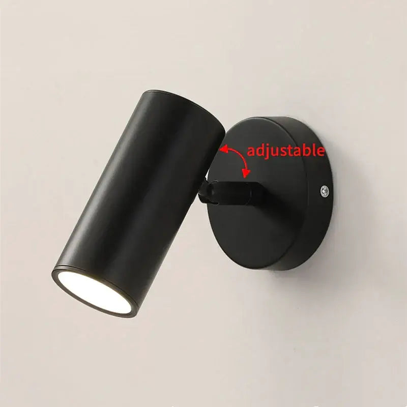 Modern black & gold led wall lamp bedroom adjustable sconce