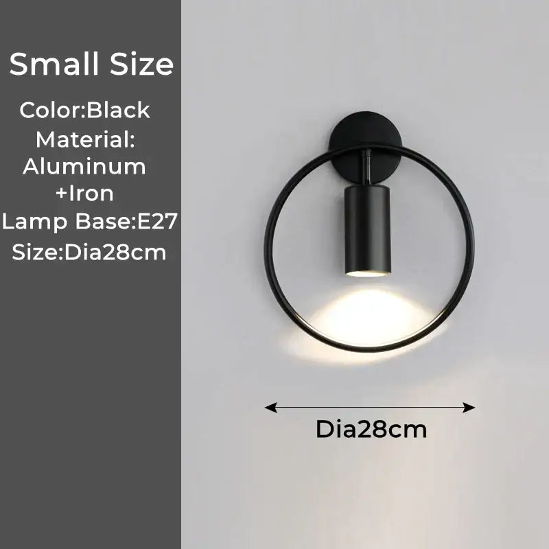 Modern black & gold led wall lamp bedroom adjustable sconce