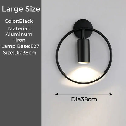 Modern black & gold led wall lamp bedroom adjustable sconce