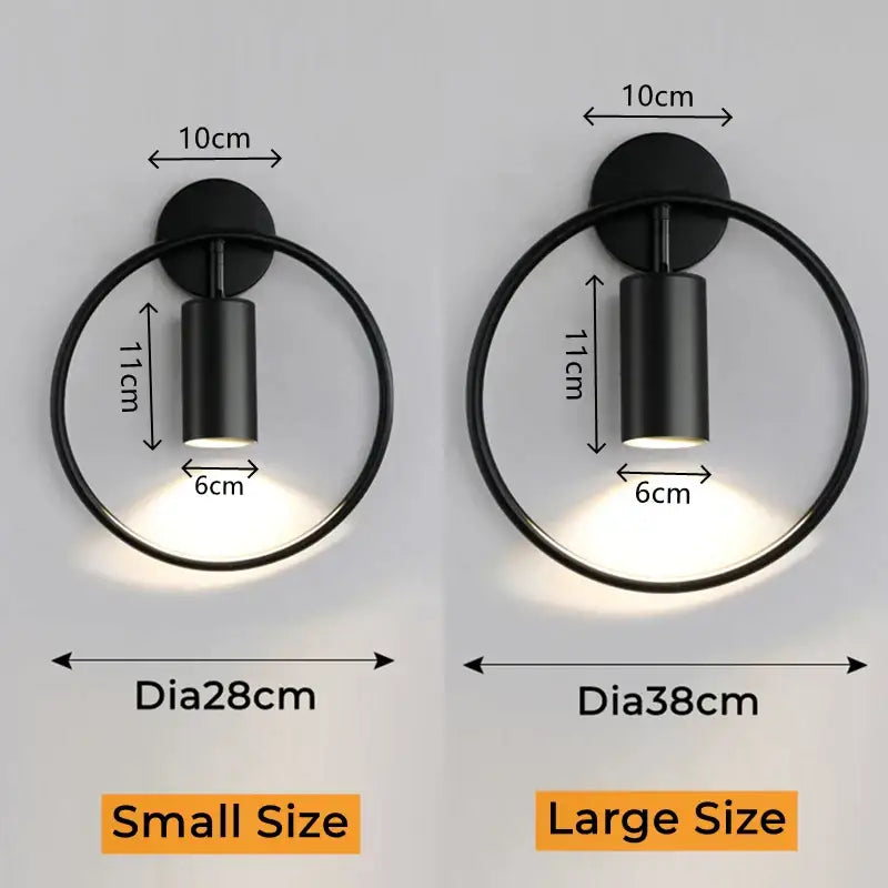 Modern black & gold led wall lamp bedroom adjustable sconce
