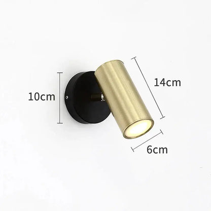 Modern black & gold led wall lamp bedroom adjustable sconce