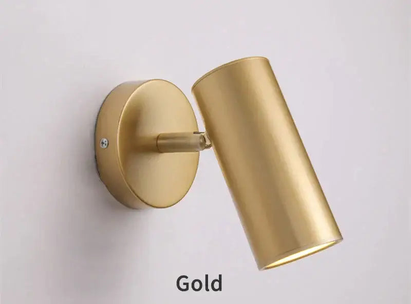 Modern black & gold led wall lamp bedroom adjustable sconce