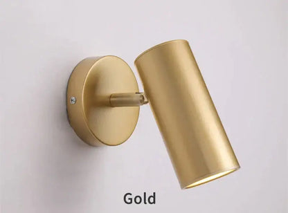 Modern black & gold led wall lamp bedroom adjustable sconce