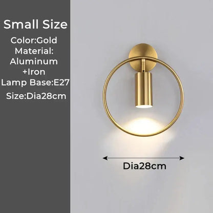 Modern black & gold led wall lamp bedroom adjustable sconce