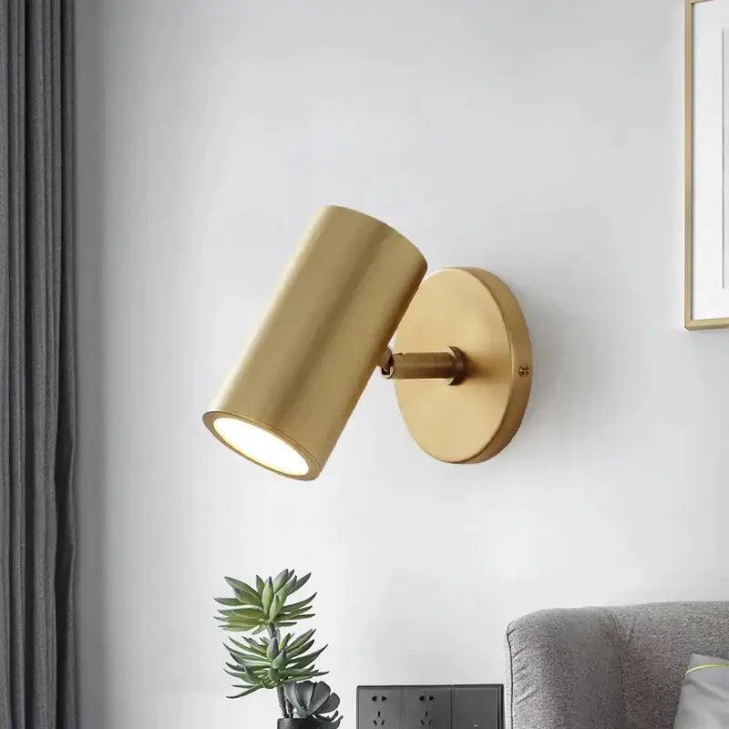 Modern black & gold led wall lamp bedroom adjustable sconce