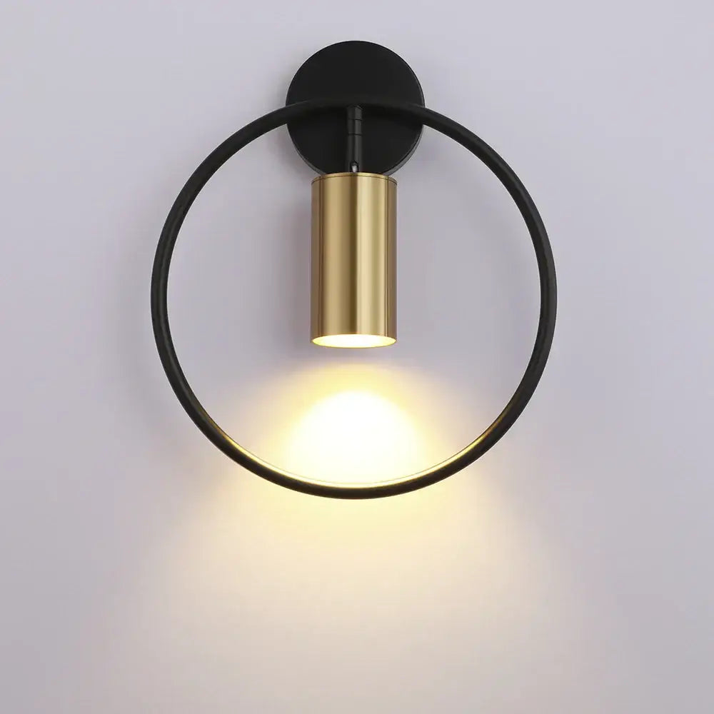 Modern black & gold led wall lamp for living room bedroom