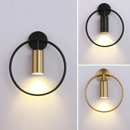 Modern black & gold led wall lamp for living room bedroom