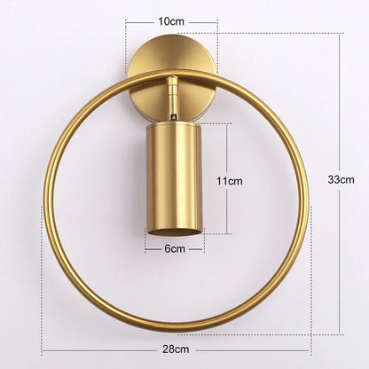 Modern black & gold led wall lamp for living room bedroom