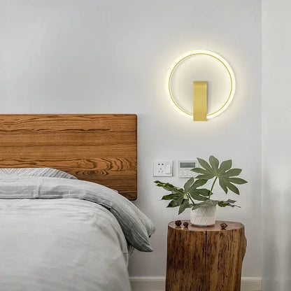 Modern black & gold led wall lamp for living room