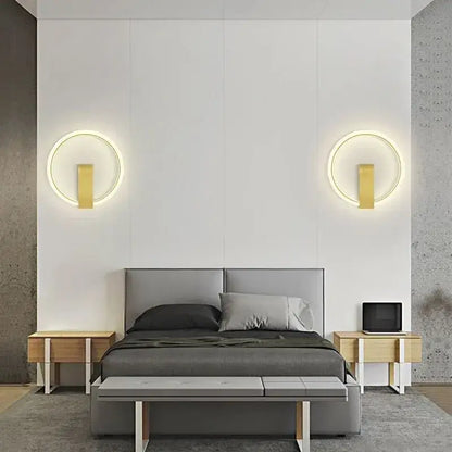Modern black & gold led wall lamp for living room