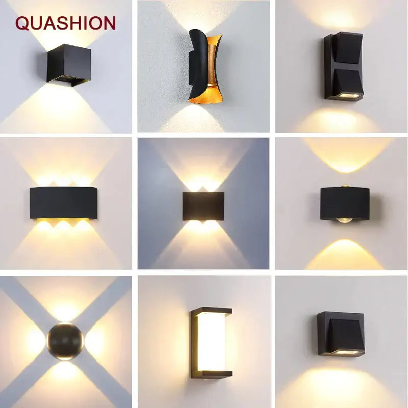Modern black & gold led wall lamp for living room sleek geometric design