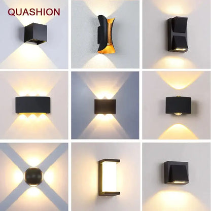 Modern black & gold led wall lamp for living room sleek geometric design