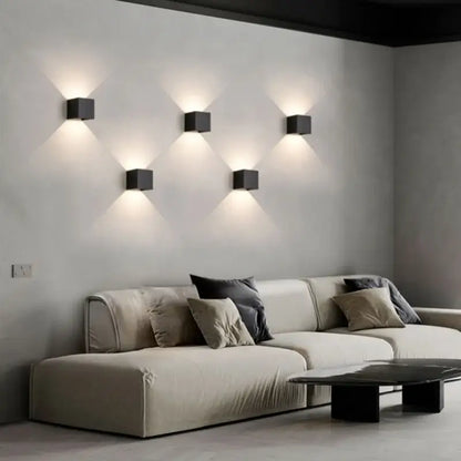 Modern black & gold led wall lamp for living room sleek geometric design