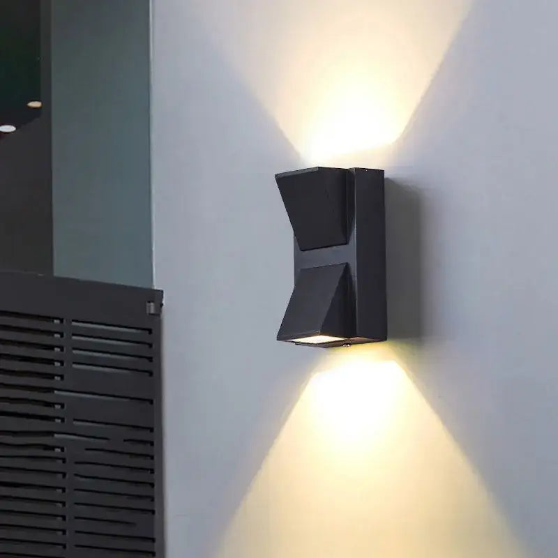 Modern black & gold led wall lamp for living room sleek geometric design