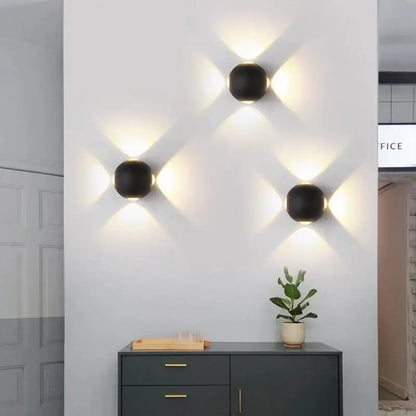 Modern black & gold led wall lamp for living room sleek geometric design