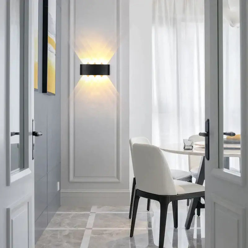 Modern black & gold led wall lamp for living room sleek geometric design
