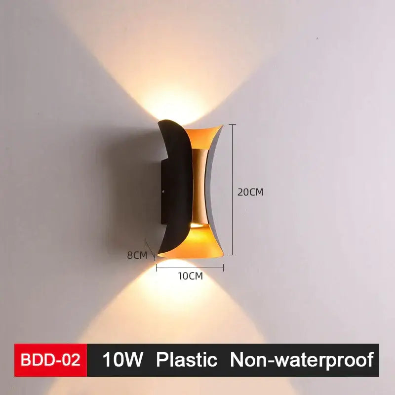 Modern black & gold led wall lamp for living room sleek geometric design