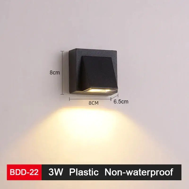 Modern black & gold led wall lamp for living room sleek geometric design
