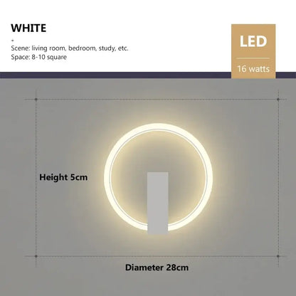 Modern black & gold led wall lamp for living room
