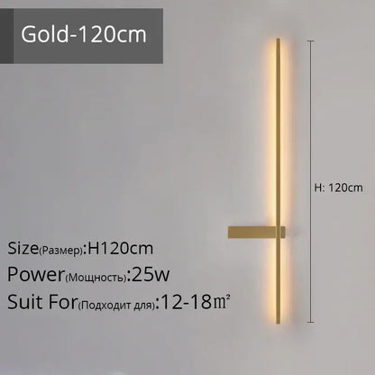 Modern black & gold led wall lamp – living room minimalist sconce