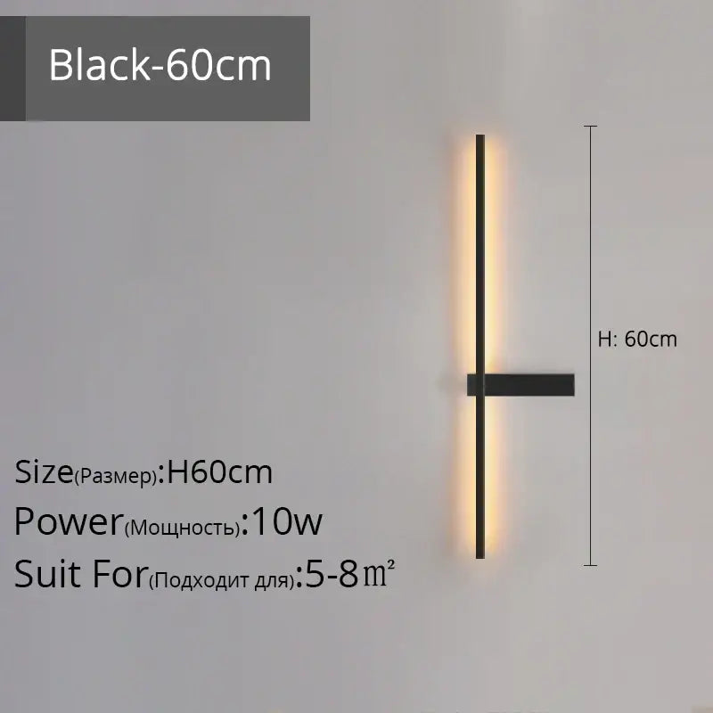 Modern black & gold led wall lamp – living room minimalist sconce