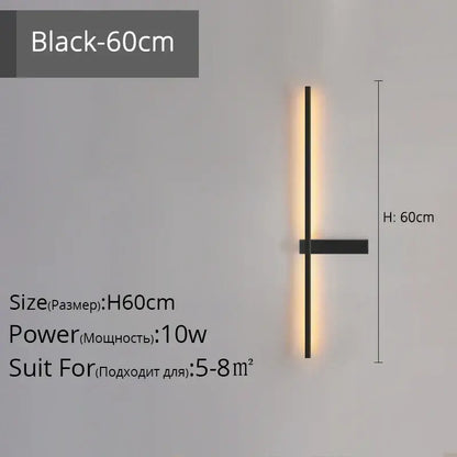 Modern black & gold led wall lamp – living room minimalist sconce