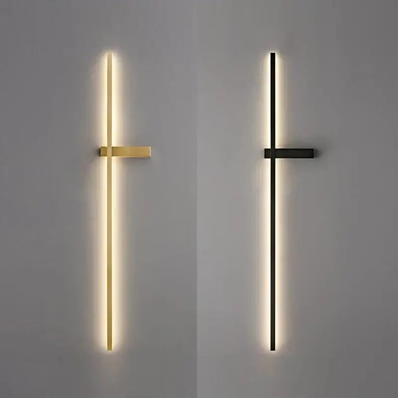 Modern black & gold led wall lamp – living room minimalist sconce
