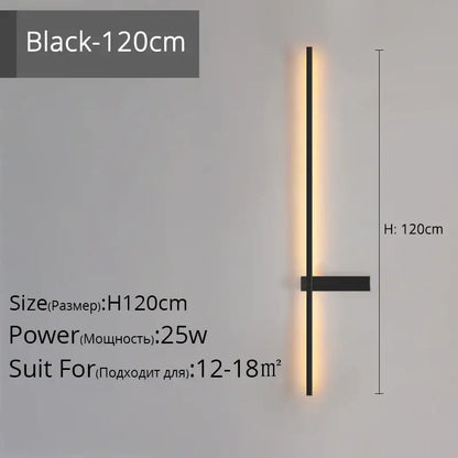 Modern black & gold led wall lamp – living room minimalist sconce