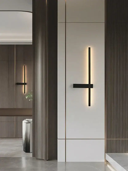 Modern black & gold led wall lamp – living room minimalist sconce