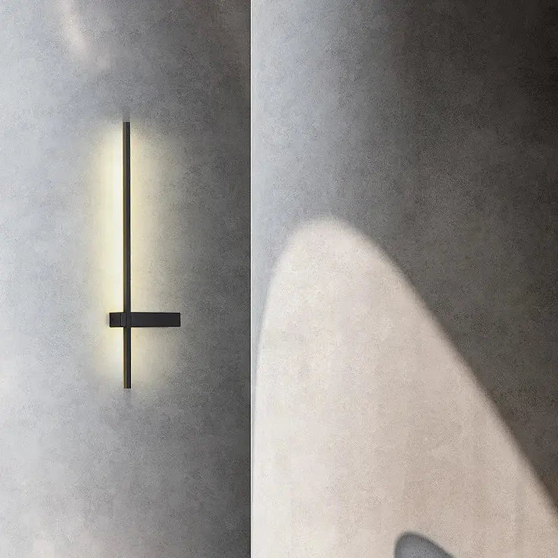 Modern black & gold led wall lamp – living room minimalist sconce