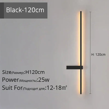 Modern black & gold led wall lamp – living room minimalist sconce