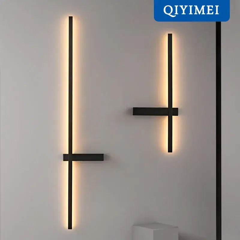 Modern black & gold led wall lamp – living room minimalist sconce