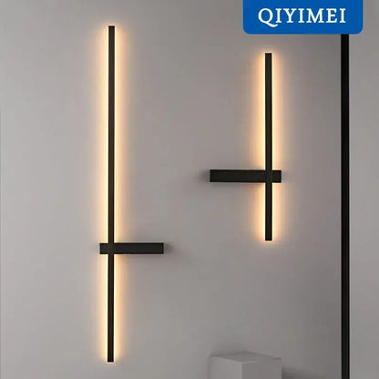 Modern black & gold led wall lamp – living room minimalist sconce