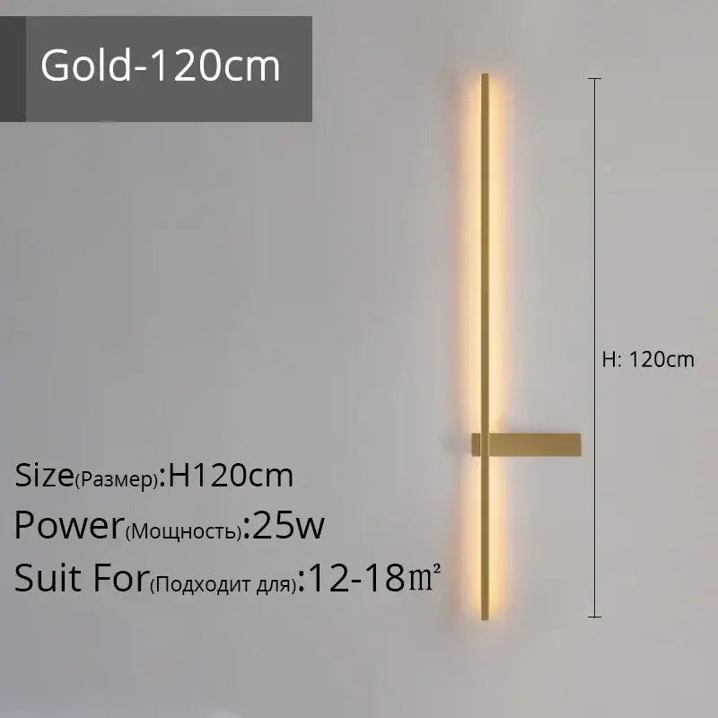 Modern black & gold led wall lamp – living room minimalist sconce