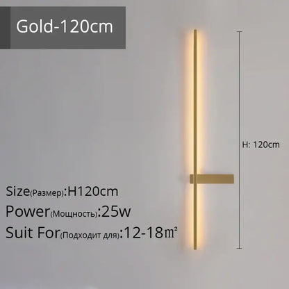 Modern black & gold led wall lamp – living room minimalist sconce
